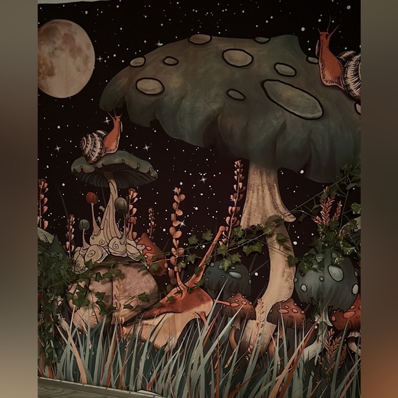 Mushroom, snail, plant tapestry, indie aesthetic, 56x56 - Picture 3 of 3